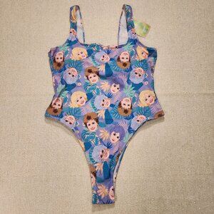 Cakeworthy Golden Girls Swim Suit Bathing Suit One Piece Purple AOP 2XL NEW